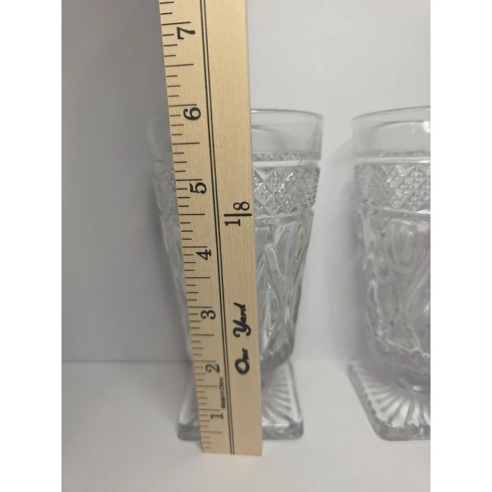 Imperial Glass‎ Cape Cod Glass Footed Iced Tea Goblets 6'' Set of 2